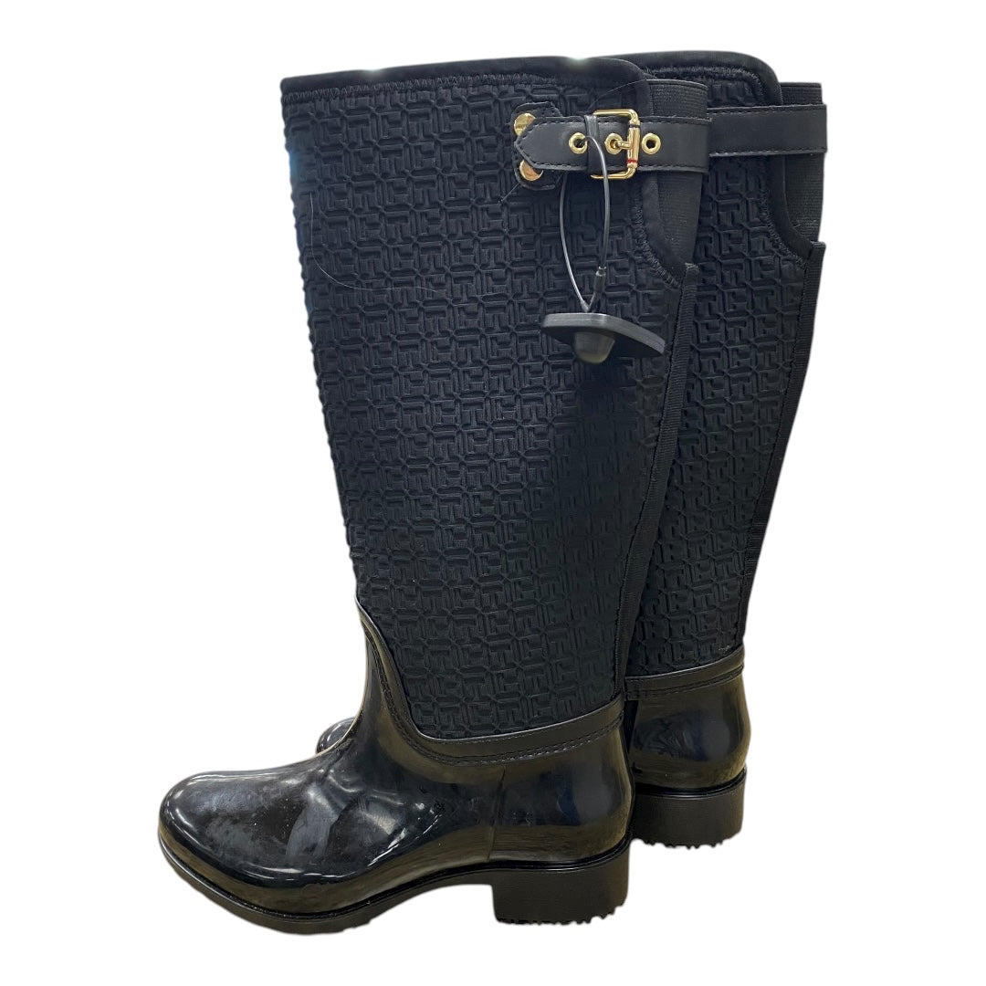 Boots Knee Flats By Tommy Hilfiger In Black, Size:6