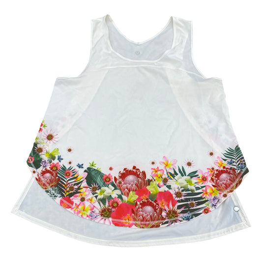 Athletic Tank Top By Lululemon In Floral Print, Size:12