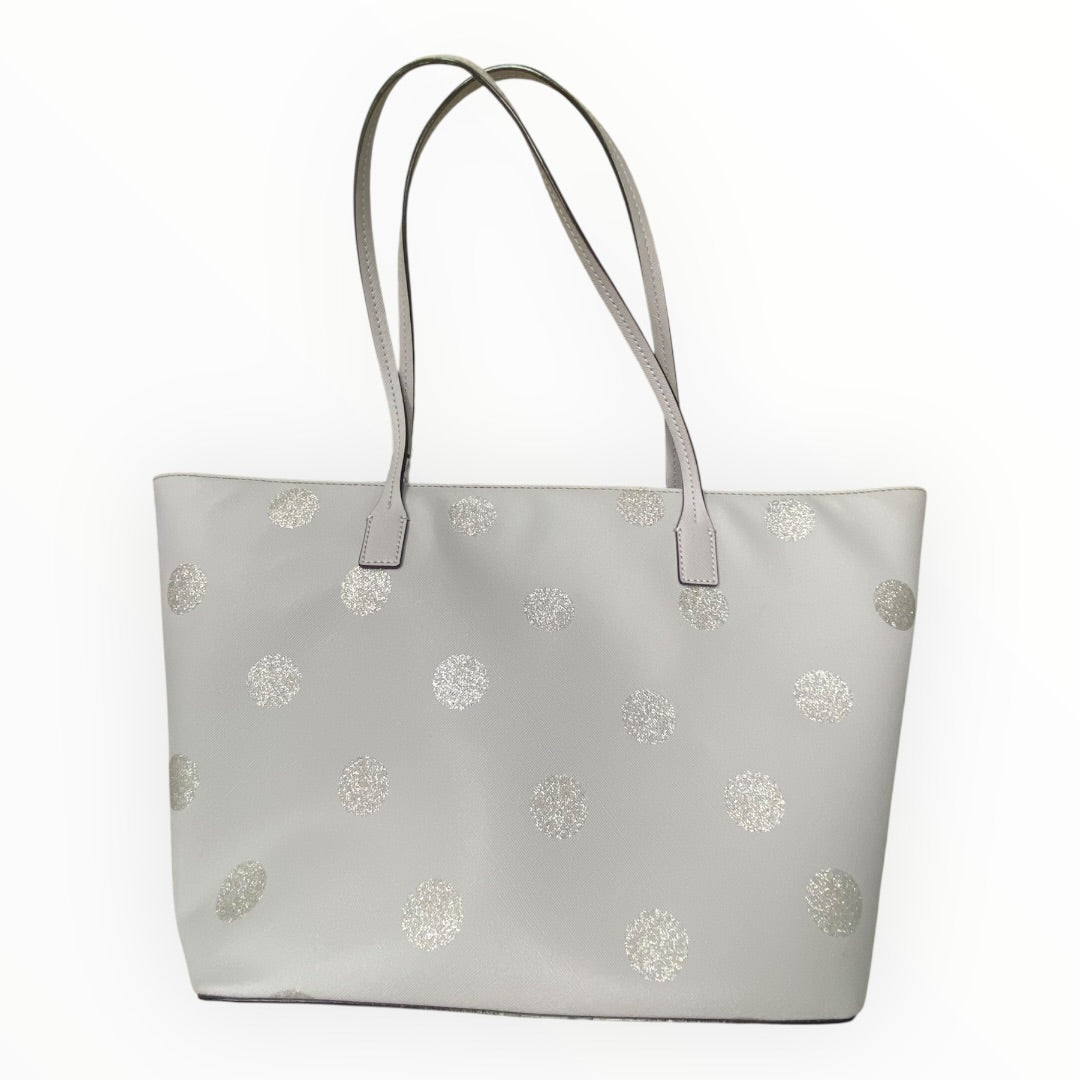 Tote Designer By Kate Spade In Polkadot Pattern, Size:Large