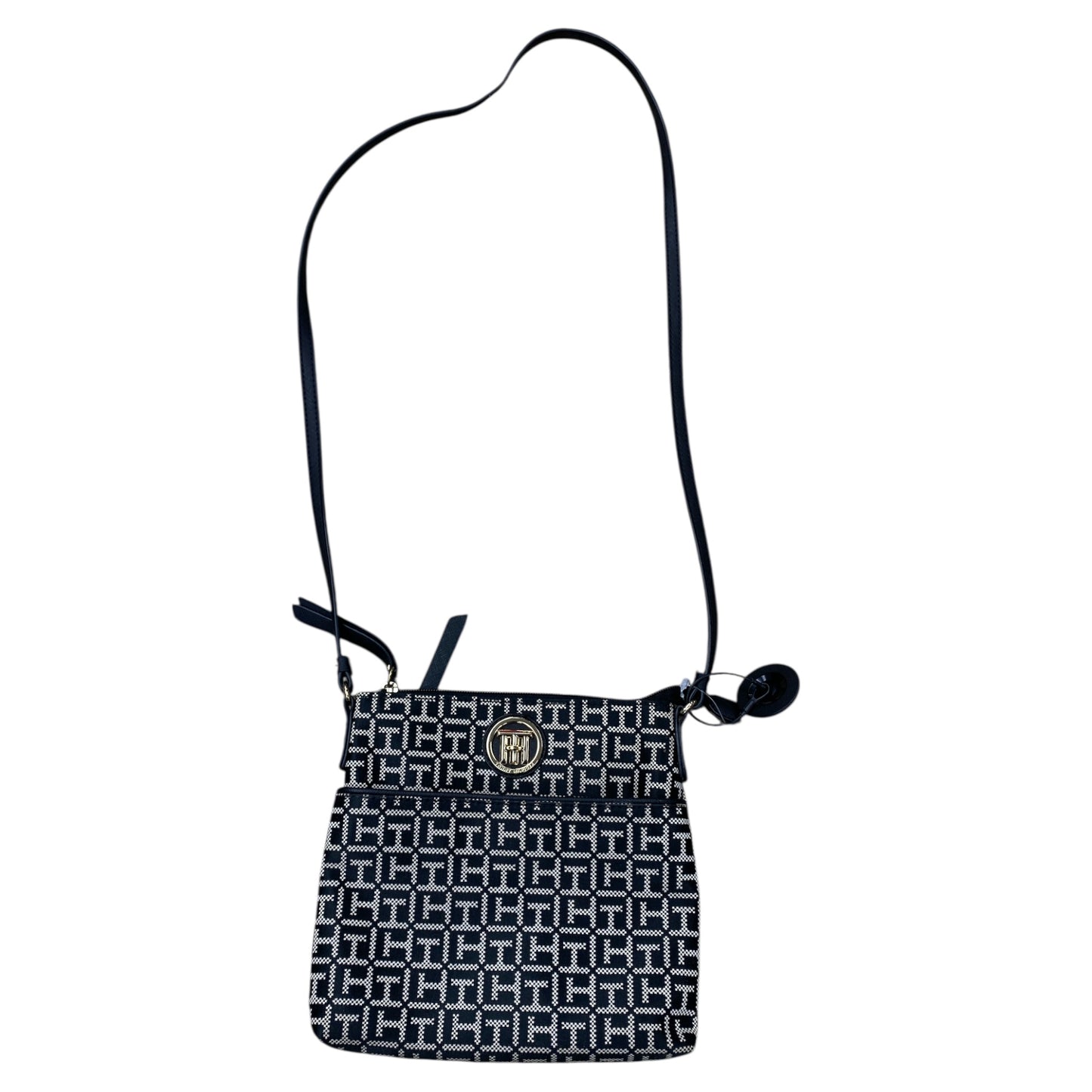 Handbag By Tommy Hilfiger In Black & Cream, Size:Small