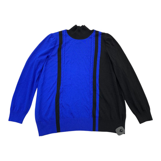 Sweater By Ming Wang In Black & Blue, Size:M