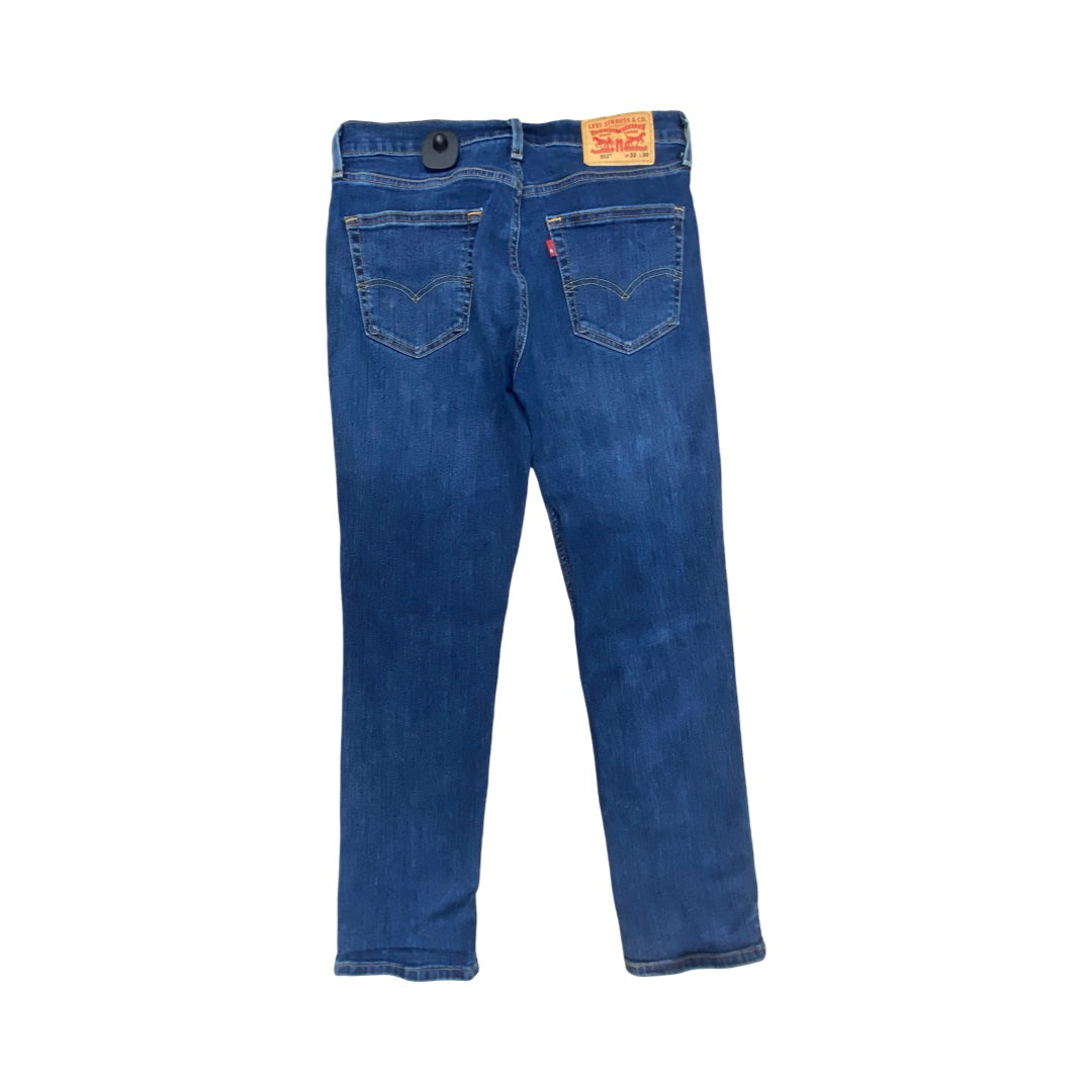 Jeans Straight By Levis In Blue Denim, Size:14