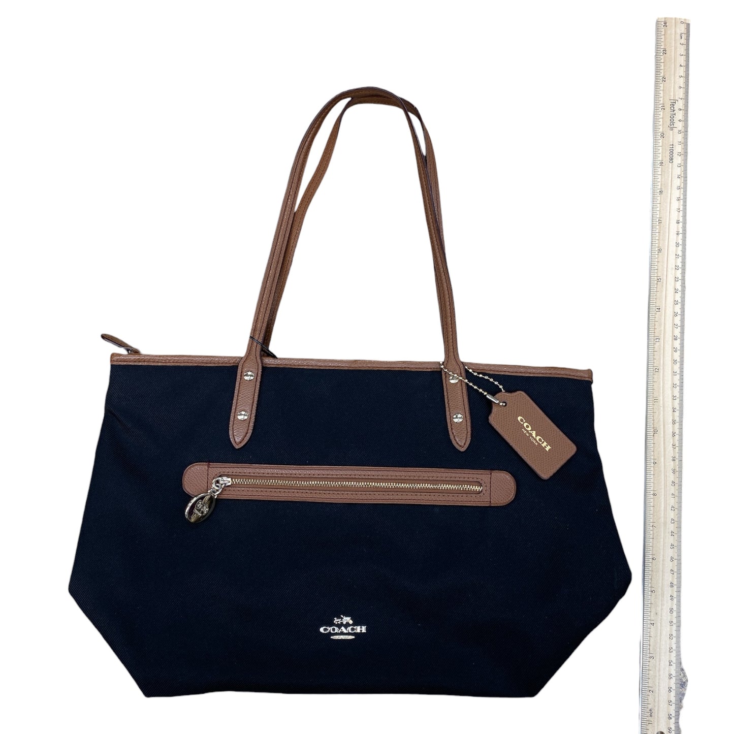 Tote Designer By Coach In Black & Brown, Size:Medium