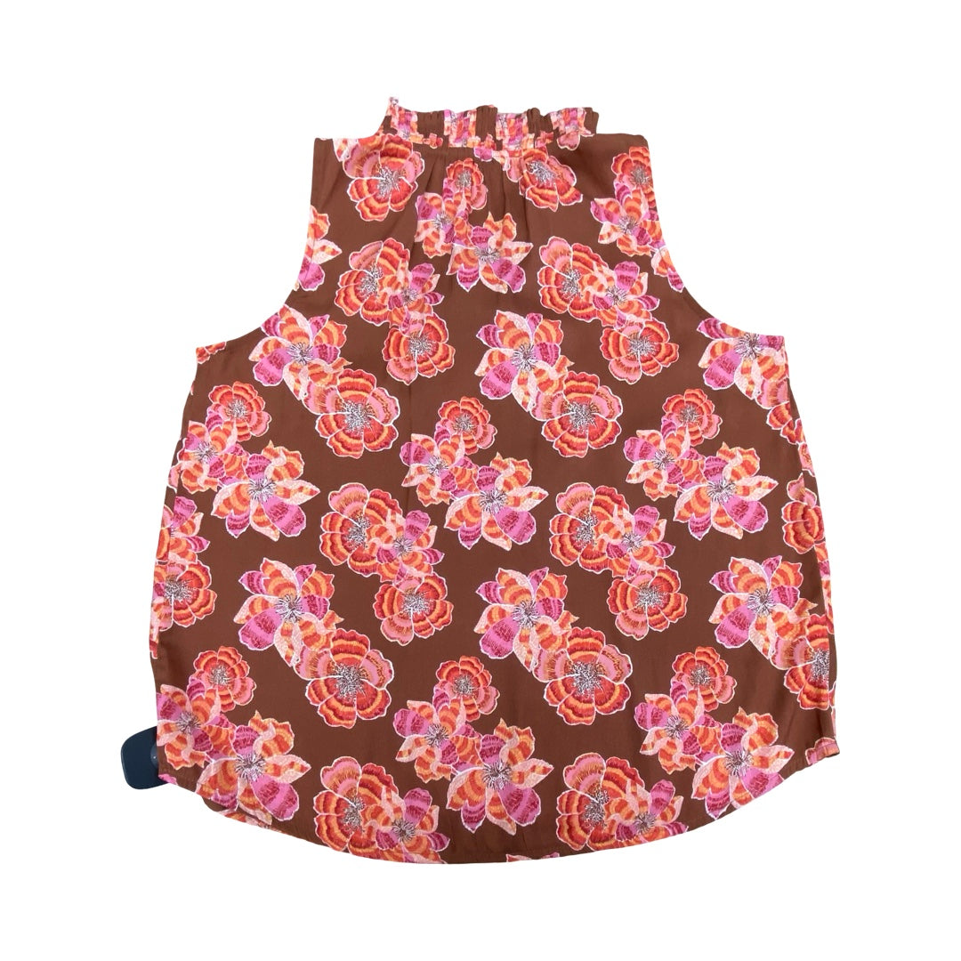 Top Sleeveless By Loft In Floral Print, Size:Sp
