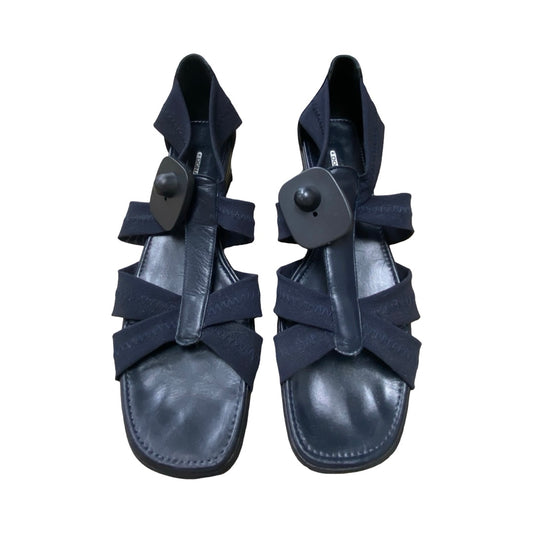 Sandals Heels Block By Donald Pliner In Navy, Size:8