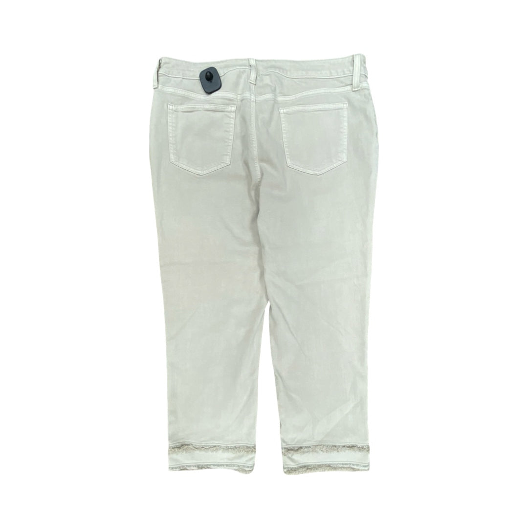 Jeans Cropped By Chicos In Beige, Size:14