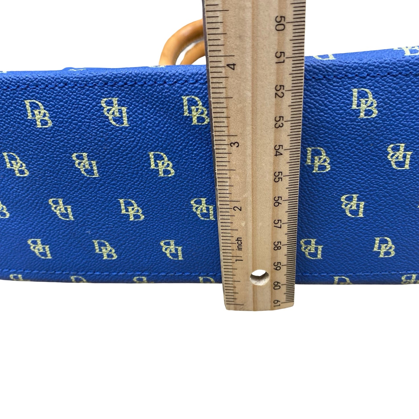 Handbag Designer By Dooney And Bourke In Blue & Tan, Size:Small