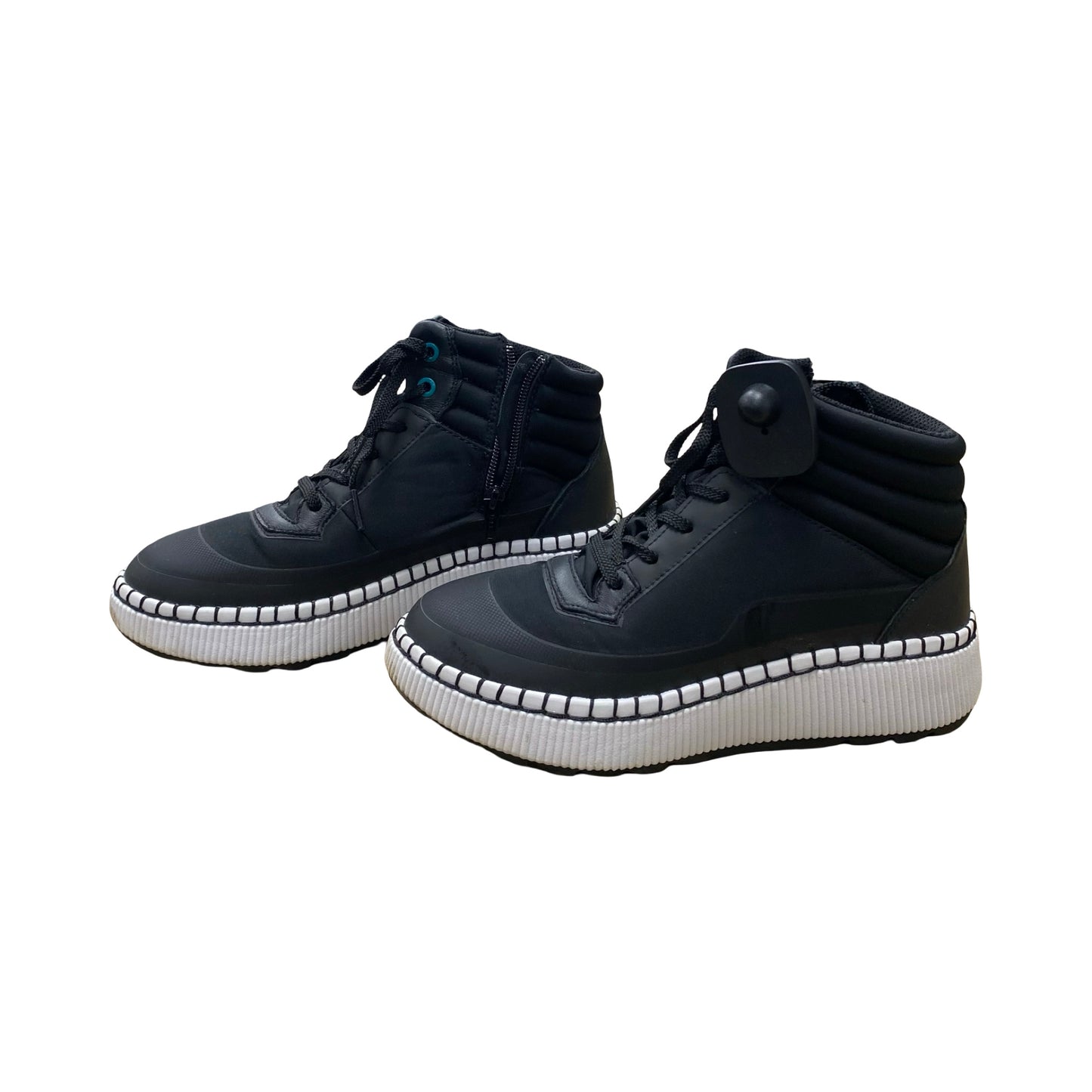 Boots Ankle Flats By Cmc In Black & White, Size:7