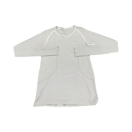 Athletic Top Ls Collar By Lululemon In Striped Pattern, Size:8
