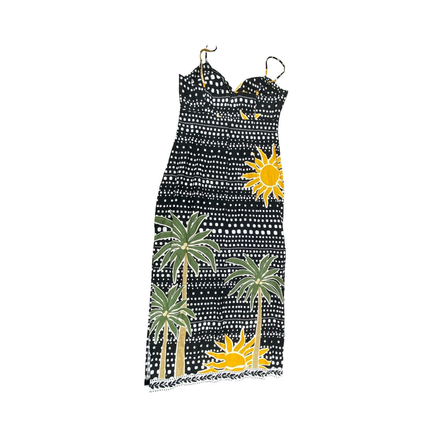 Dress Casual Midi By Loft In Black & Yellow, Size:6