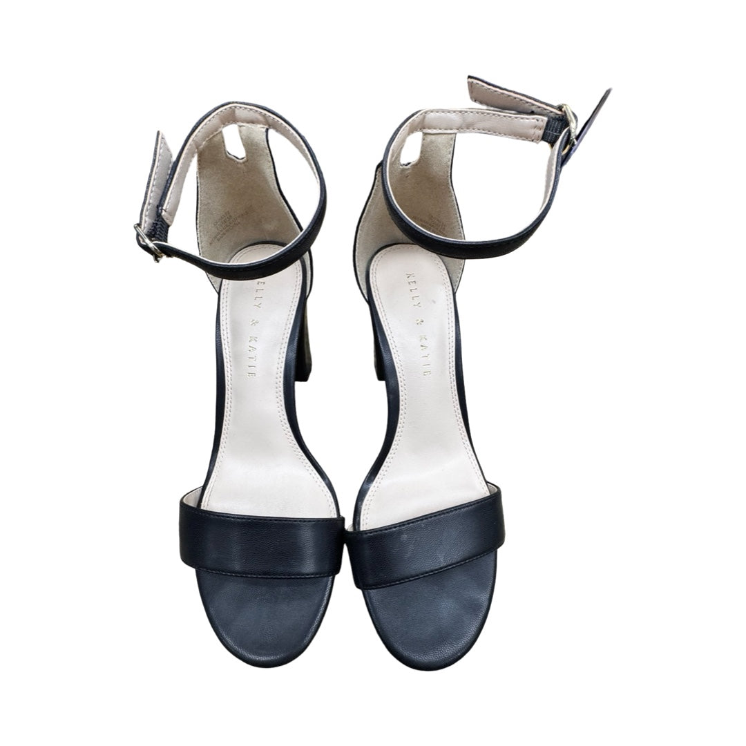 Shoes Heels Block By Kelly And Katie In Black, Size:7.5