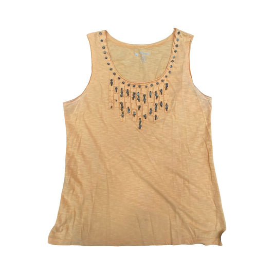 Top Sleeveless By Chicos In Orange, Size:M