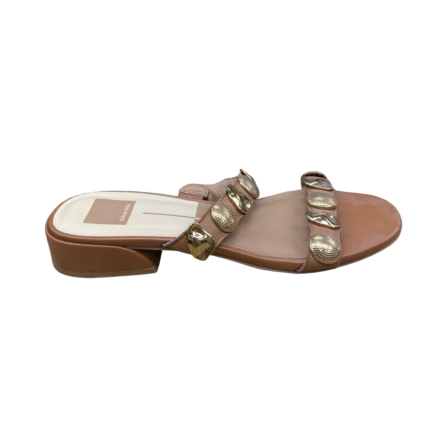 Sandals Flats By Dolce Vita In Brown & Gold, Size:8.5