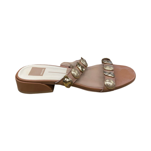 Sandals Flats By Dolce Vita In Brown & Gold, Size:8.5
