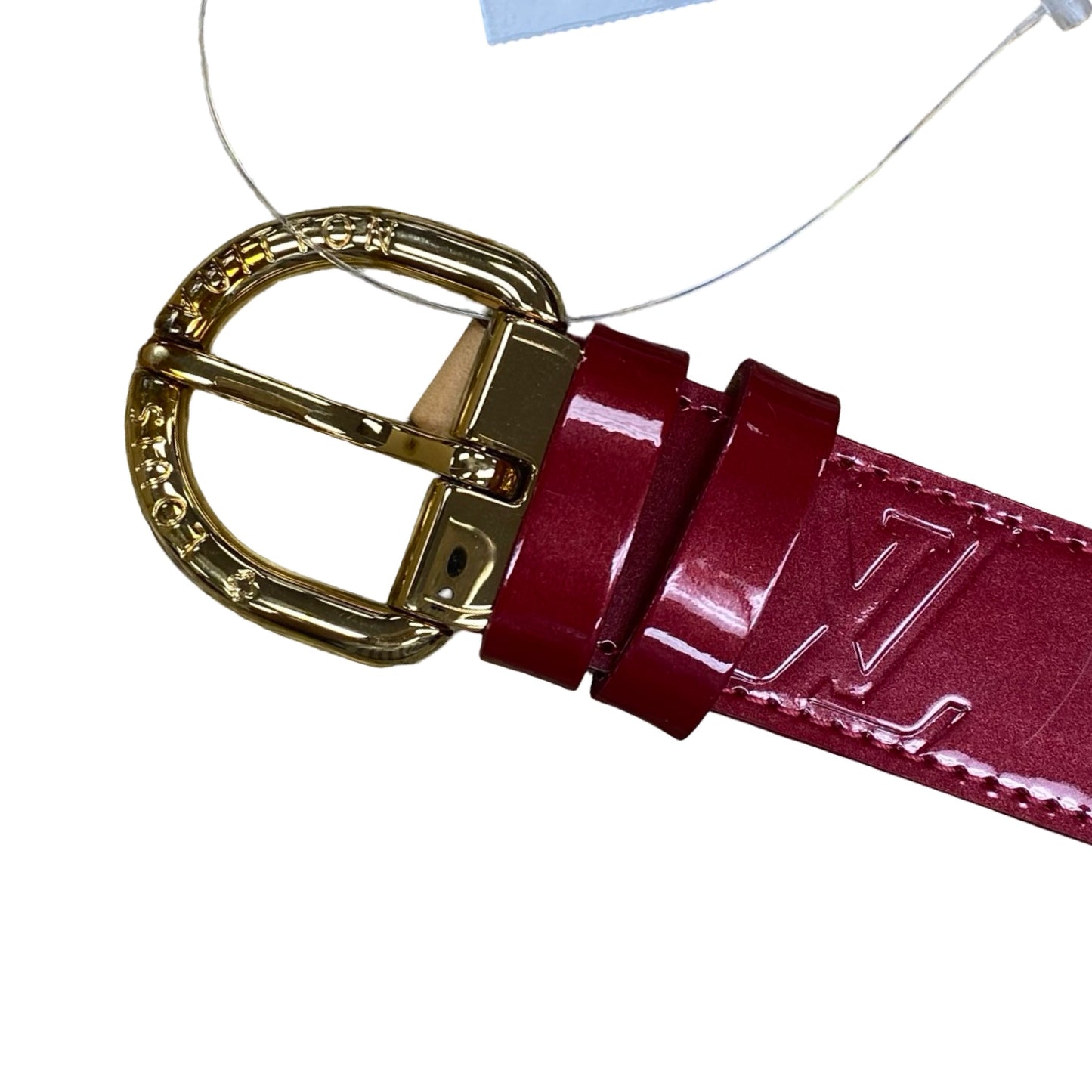 Belt Luxury Designer By Louis Vuitton In Vernis Red, Size: 90