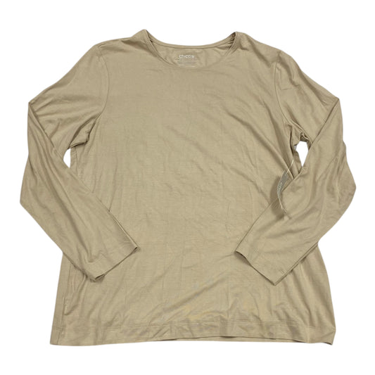 Top Ls Basic By Chicos In Tan, NWT! Size:L