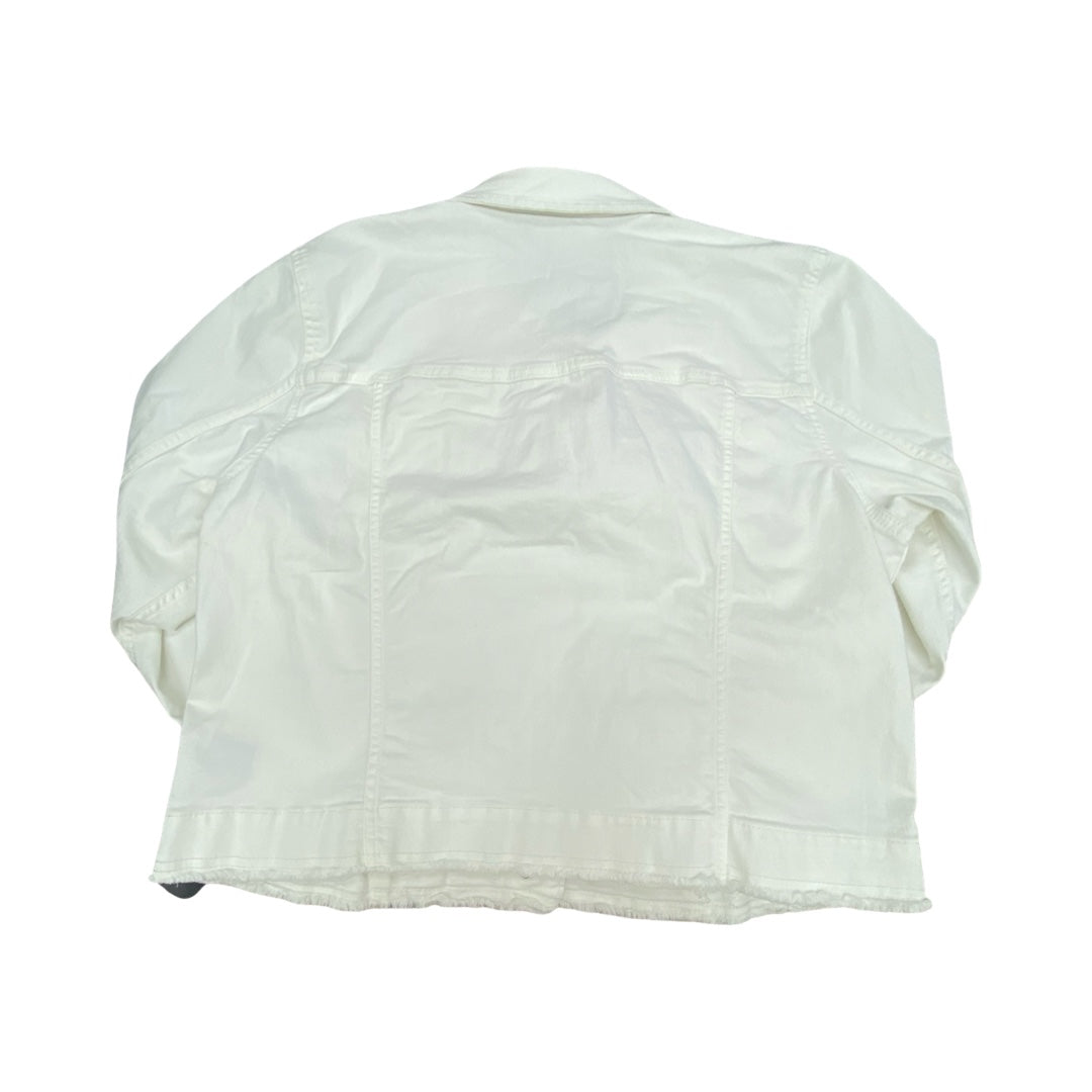 Jacket Denim By Simply Vera In White Denim, Size:Xl