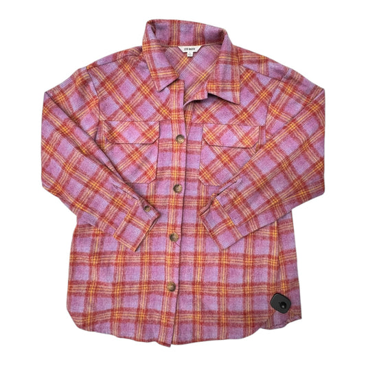Jacket Shirt By Steve Madden In Plaid Pattern, Size:L