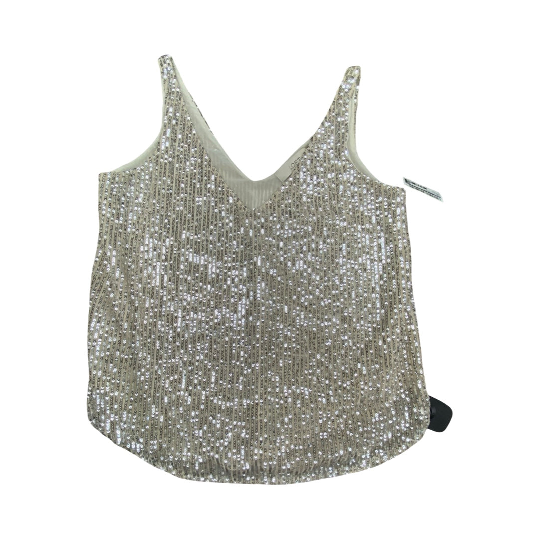 Top Sleeveless By Loft In Cream & Silver, Size:Xs
