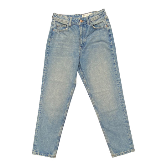 Jeans Straight By Zara In Blue Denim, Size:4