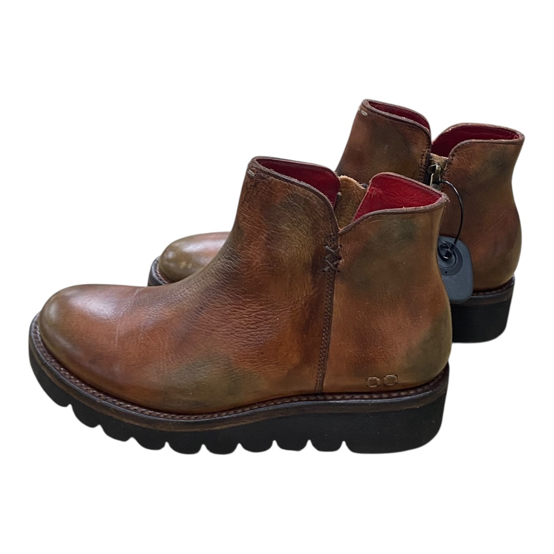Boots Ankle Flats By Bed Stu In Brown & Green, Size:9