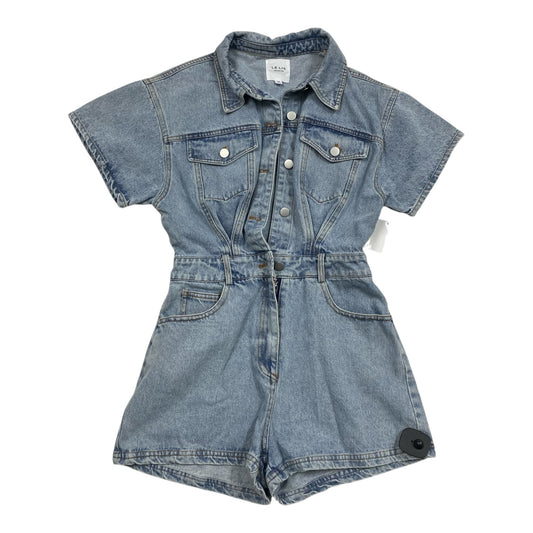 Romper By Le Lis In Blue Denim, Size:Xs