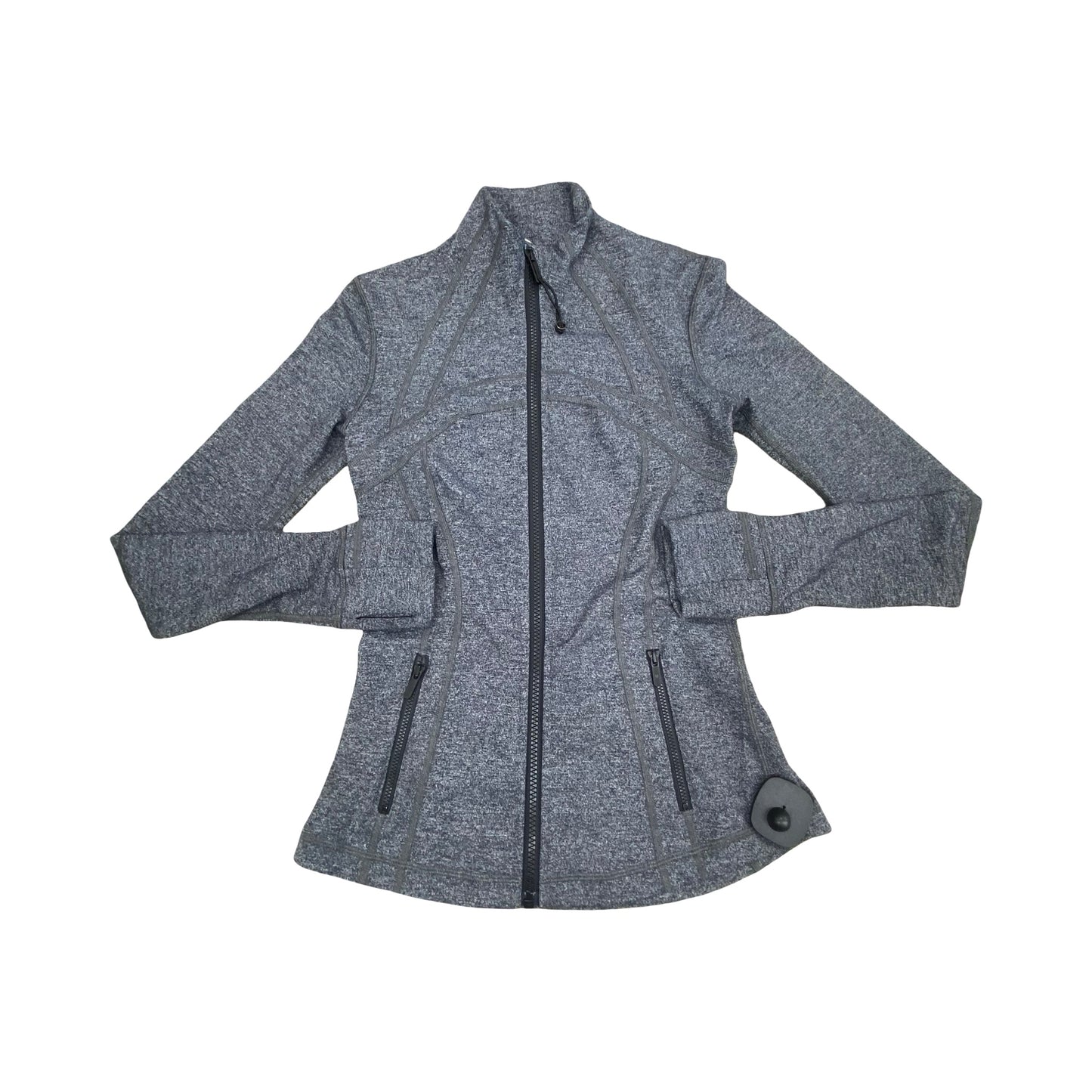 Athletic Jacket By Lululemon In Grey, Size:4