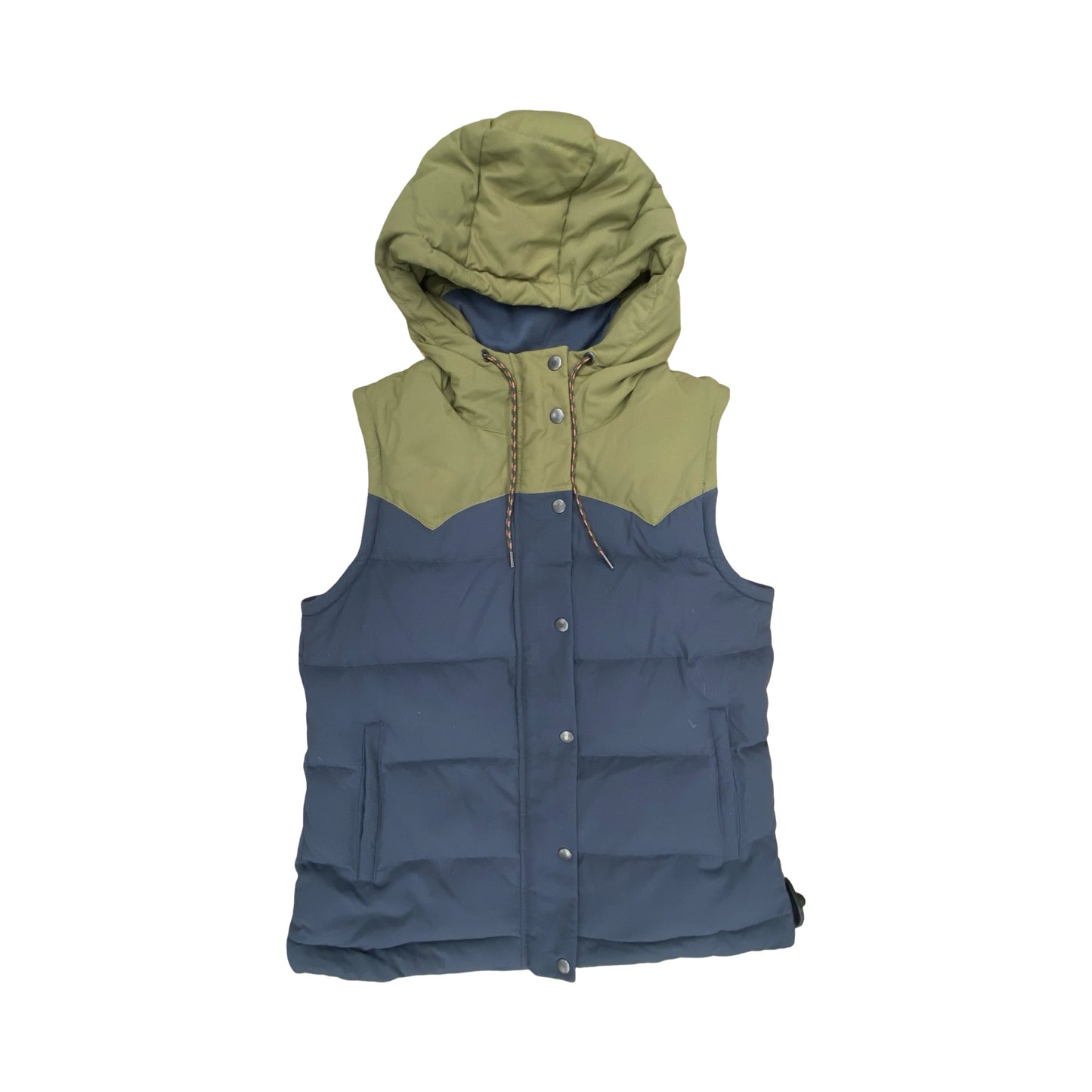 Vest Puffer & Quilted By Patagonia In Blue & Green, Size:M