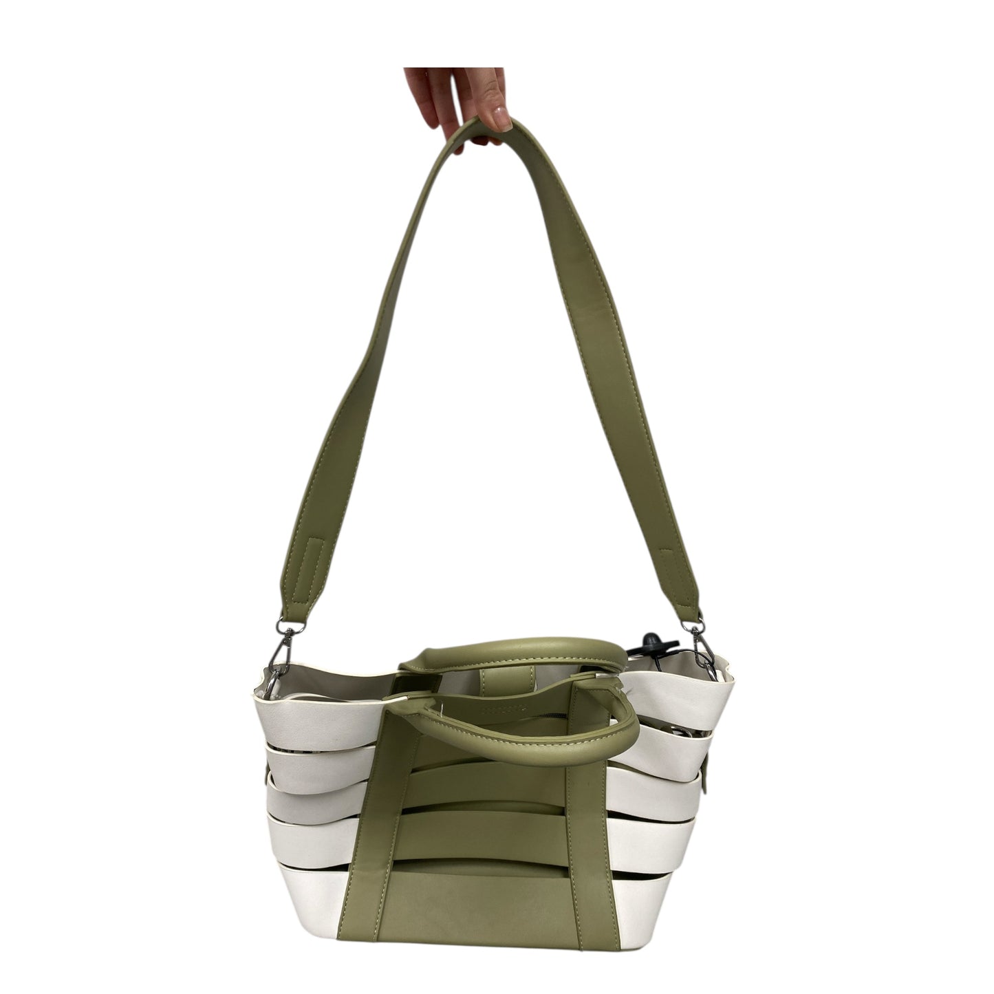 Handbag By Madison West In Green & White, Size:Medium