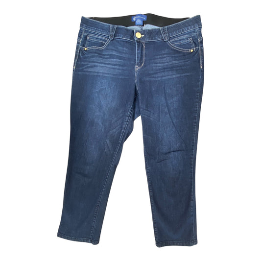 Jeans Straight By Democracy In Blue Denim, Size:20