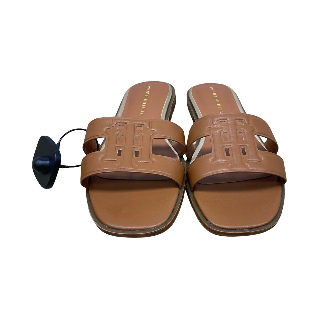 Sandals Flats By Tommy Hilfiger In Brown, Size:8.5