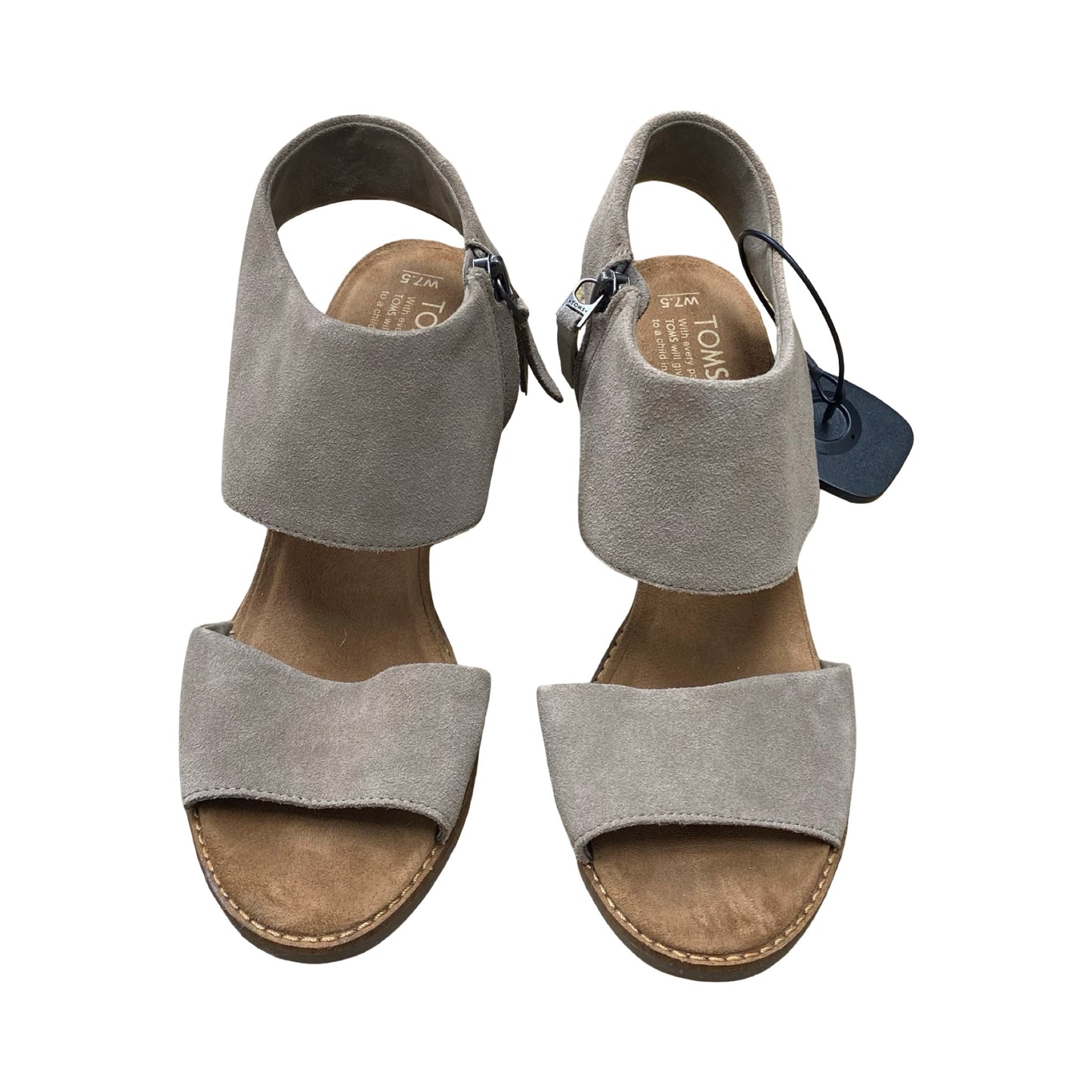 Sandals Heels Block By Toms In Taupe, Size:7.5
