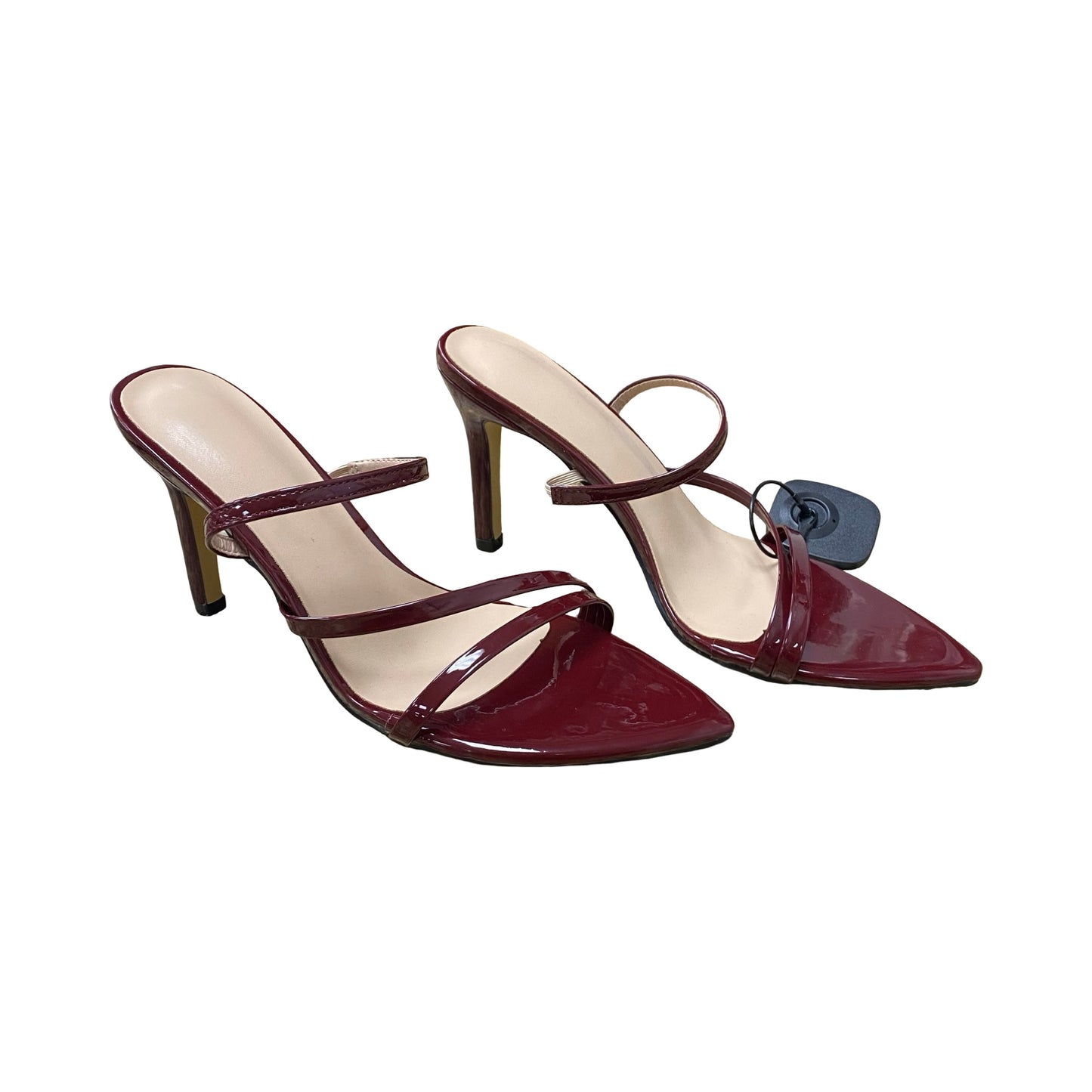 Sandals Heels Stiletto By Clothes Mentor In Maroon, Size:6.5