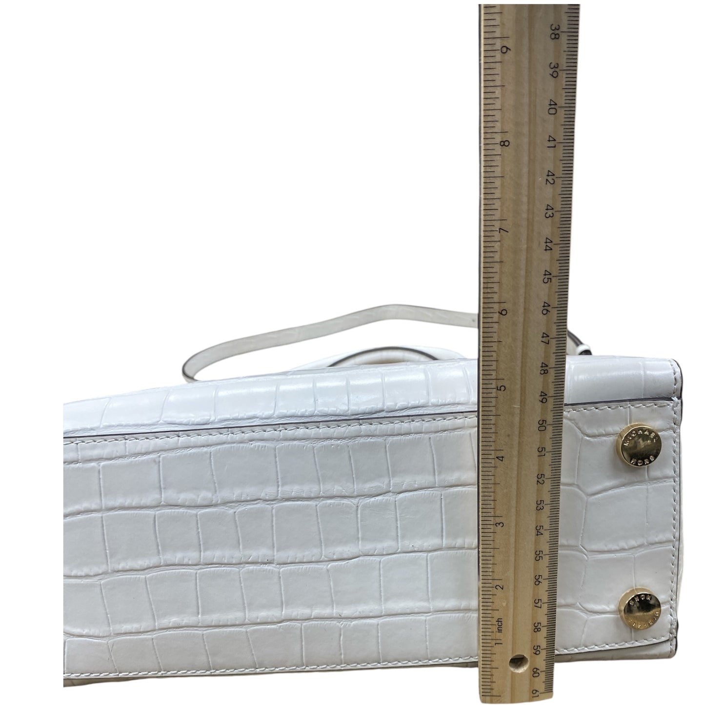 Handbag Designer By Michael Kors In White, Size:Medium