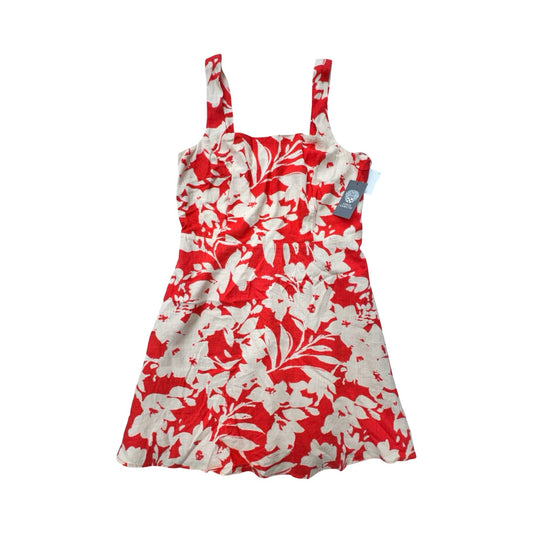 Dress Casual Midi By Vince Camuto In Red & Tan, Size:L