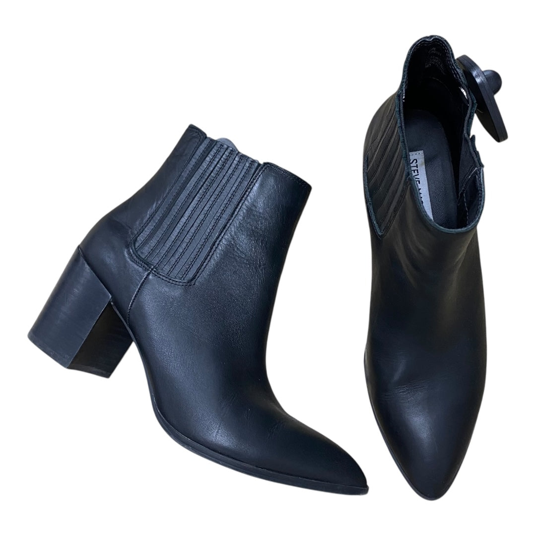 Boots Ankle Heels By Steve Madden In Black, Size:9