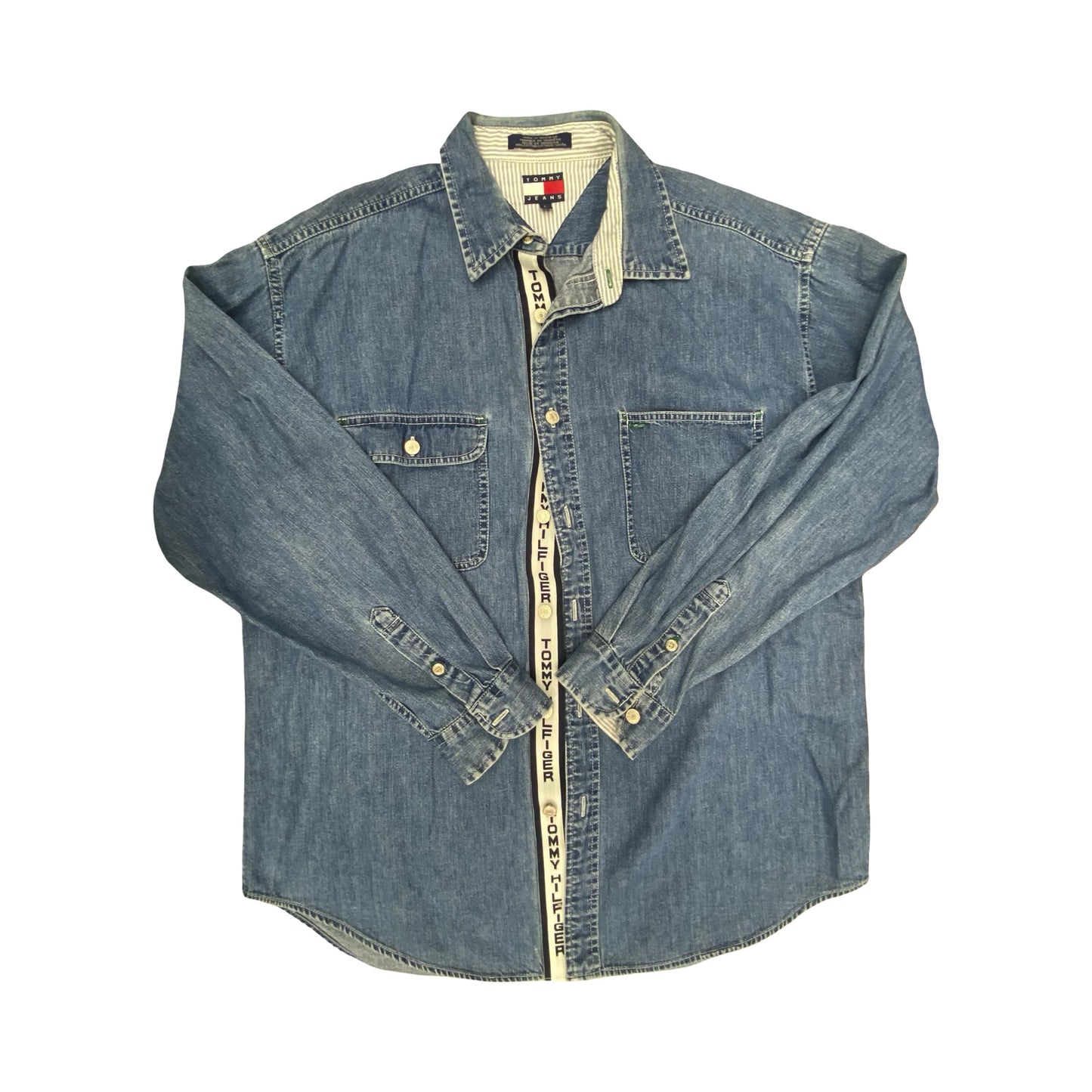 Top Ls By Tommy Hilfiger In Blue Denim, Size:L