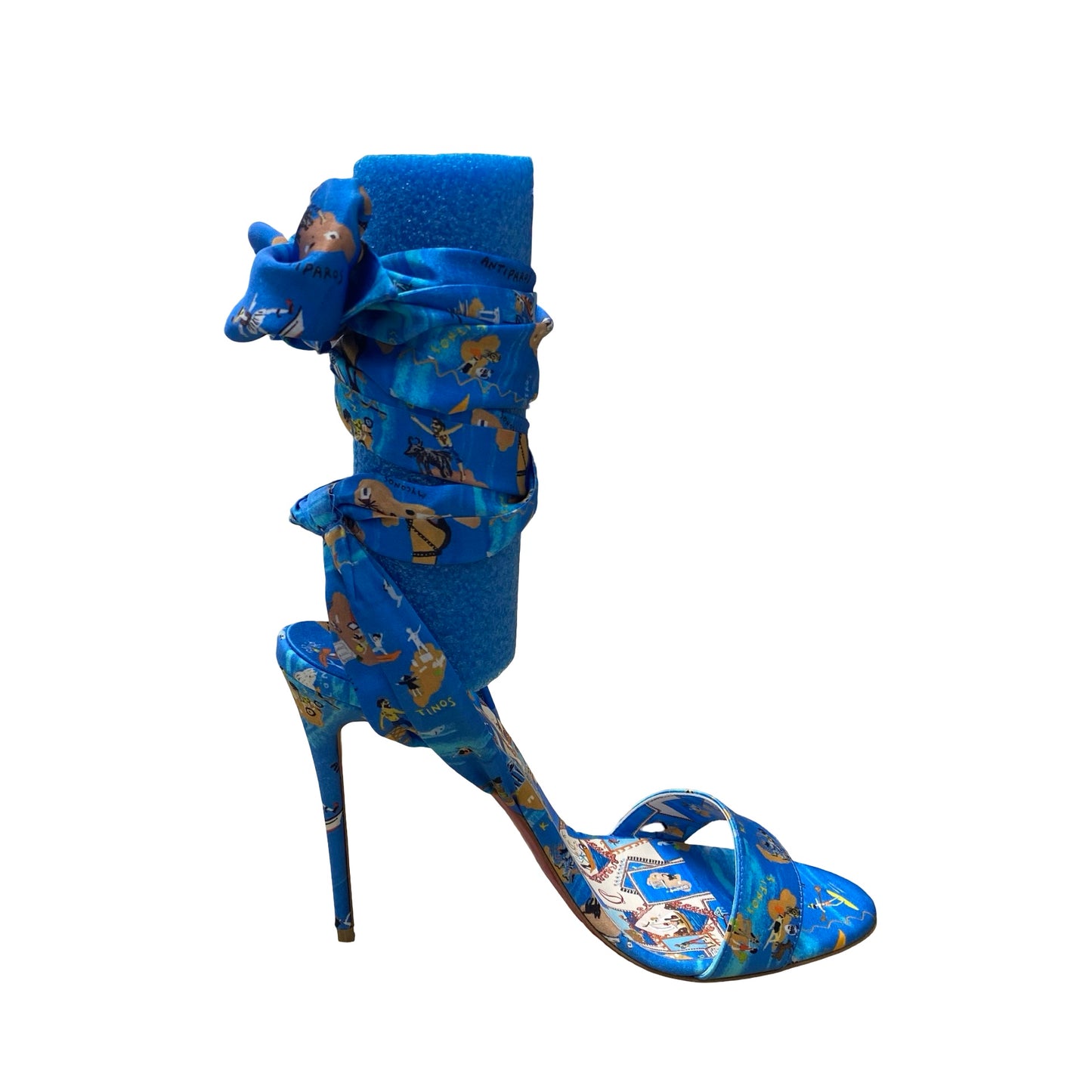 Sandals Luxury Designer By Christian Louboutin In Blue, Size: 10B (EU40)