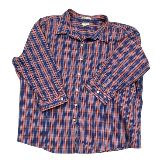 Top Ls By L.L. Bean In Checkered Pattern, Size:3X