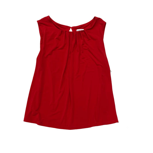 Top Sleeveless By Calvin Klein In Red, Size:2X
