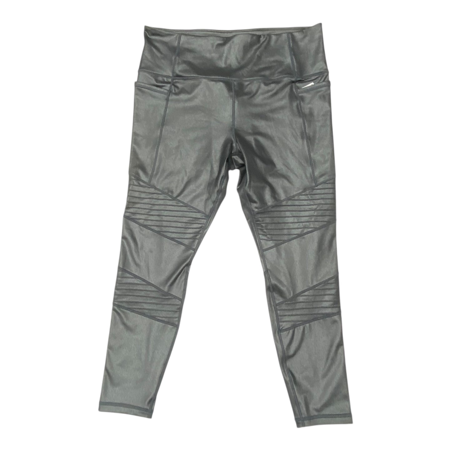 Athletic Leggings By Athleta In Grey & Silver, Size:Xl