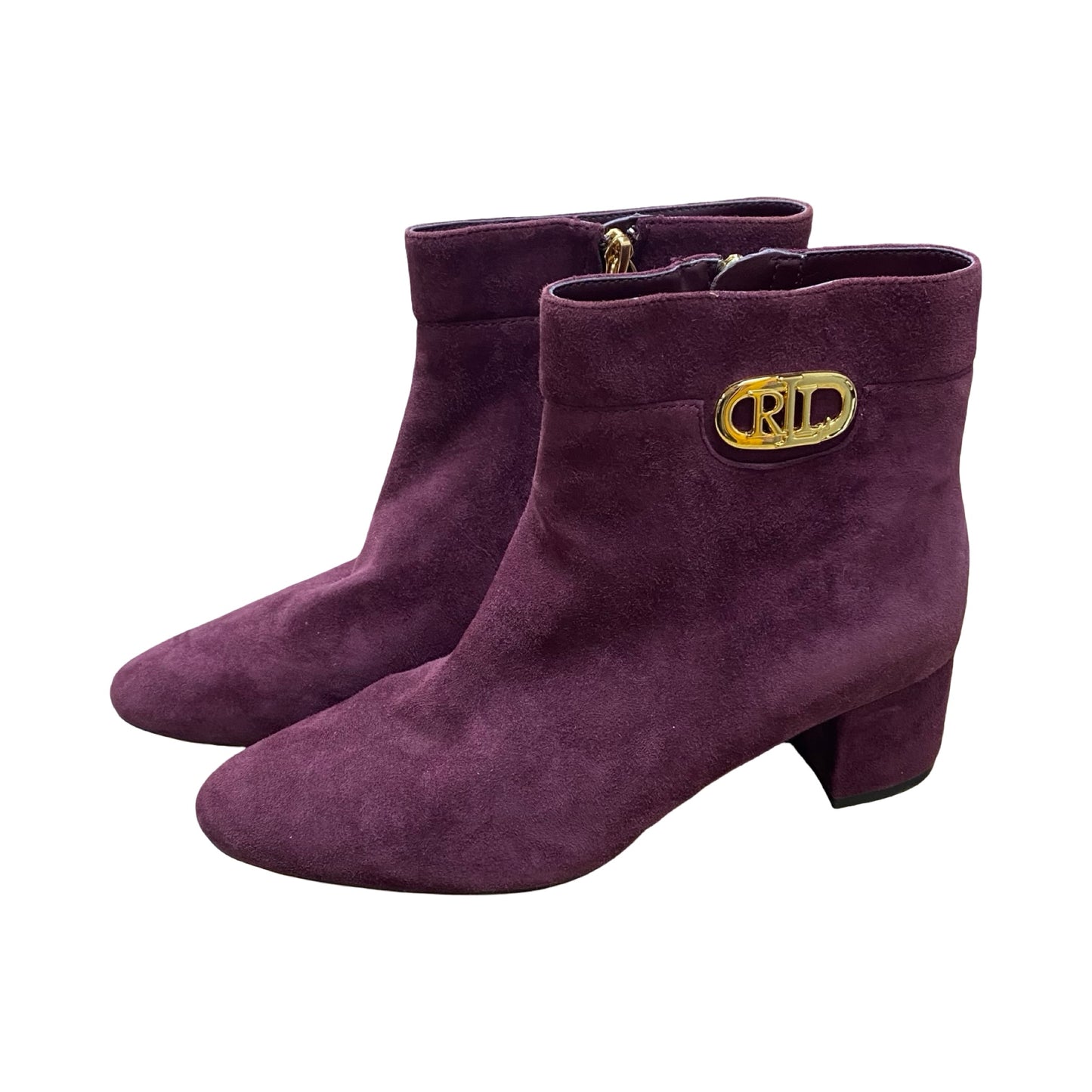 Boots Ankle Heels By Ralph Lauren In Purple, Size:8