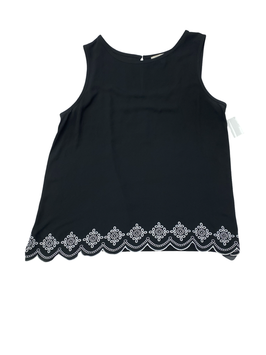 Top Sleeveless By Loft In Black & White, Size:L