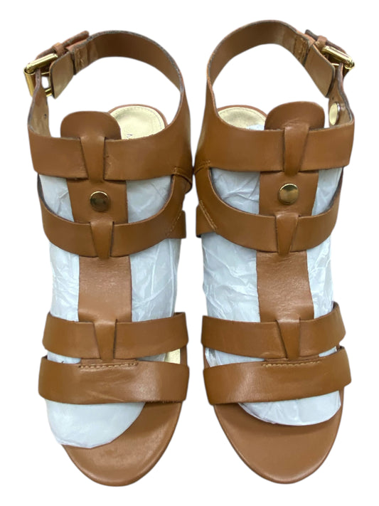 Sandals Heels Stiletto By Marc Fisher In Brown, Size:7.5