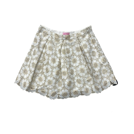 Skirt Designer By Lilly Pulitzer In Gold & White, Size:6