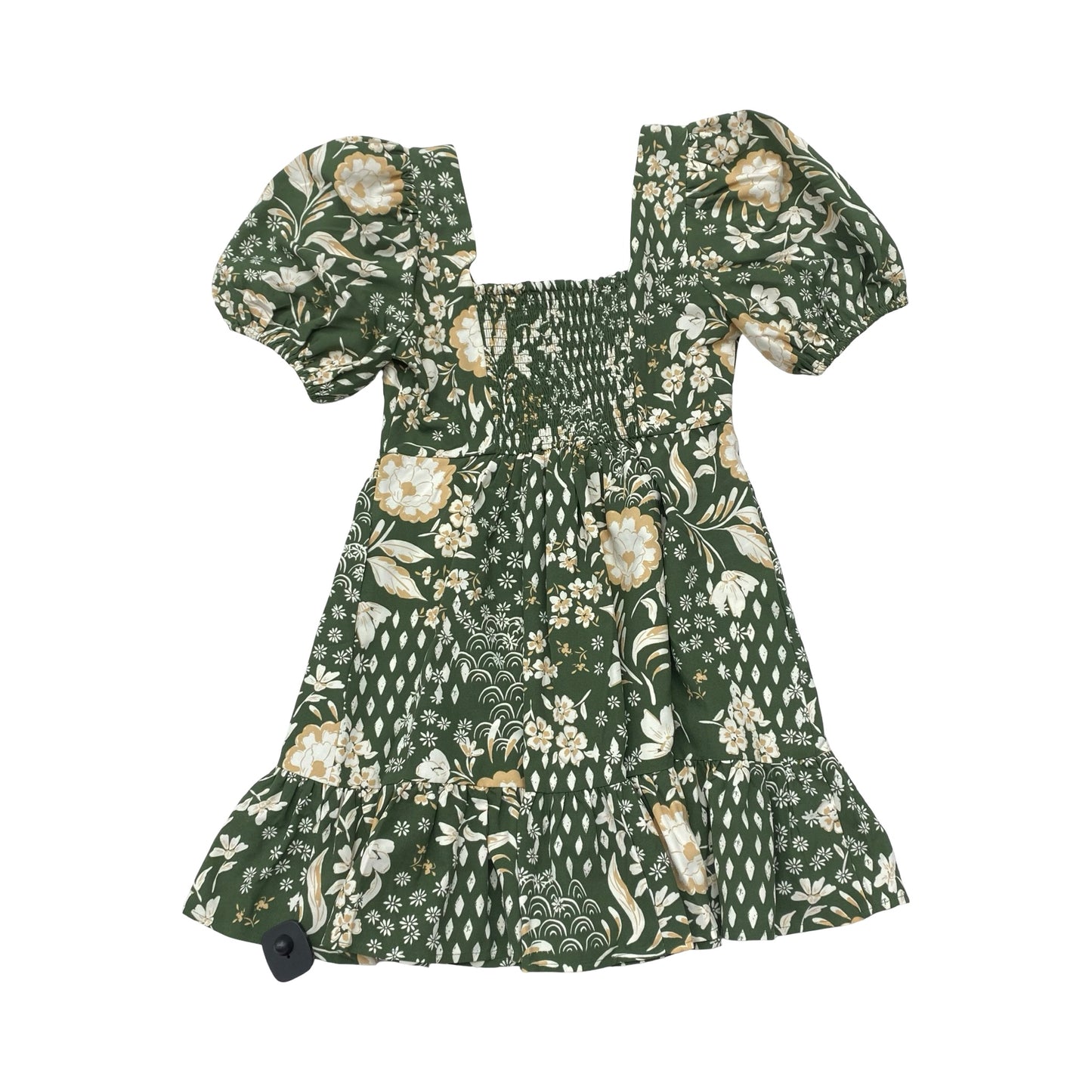 Dress Casual Short By Sugar Lips In Green & Tan, Size:S