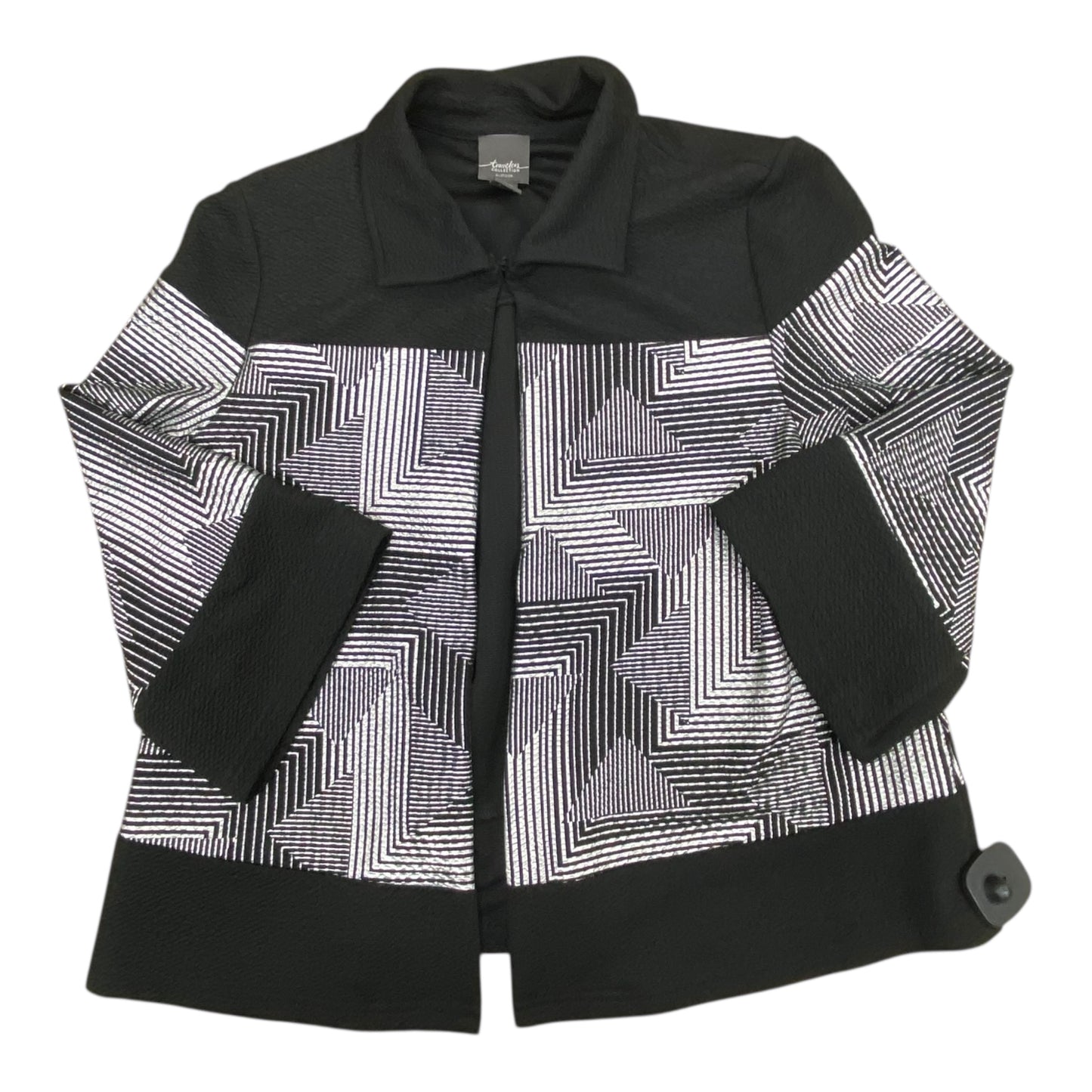 Blazer By Chicos In Black & Silver, Size:S