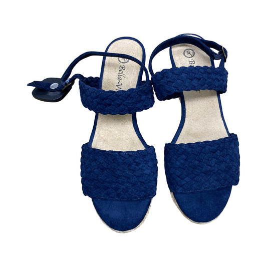 Sandals Heels Wedge By Clothes Mentor In Blue, Size:8