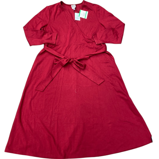 Dress Party Midi By Anne Klein In Red, Size:L