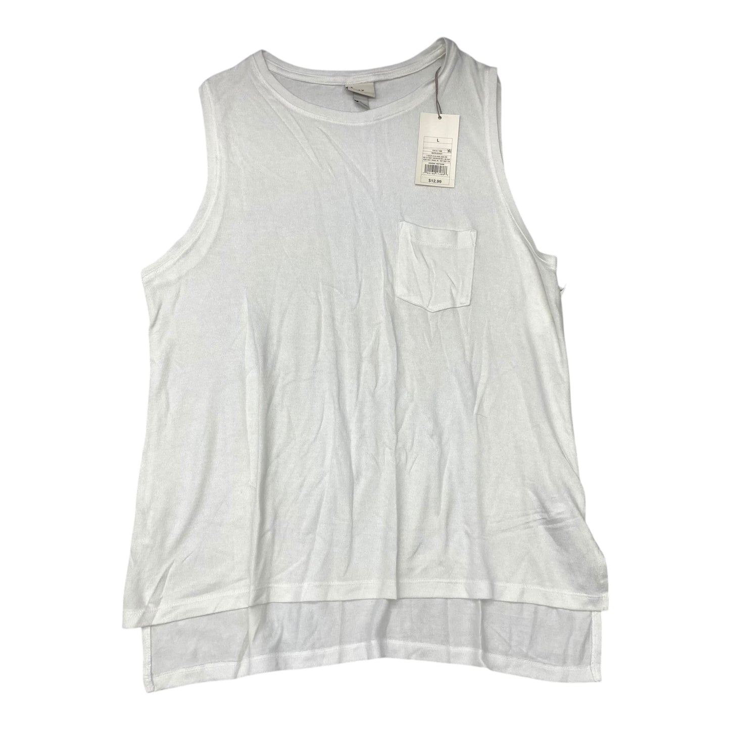 Top Sleeveless By A New Day In White, Size:L